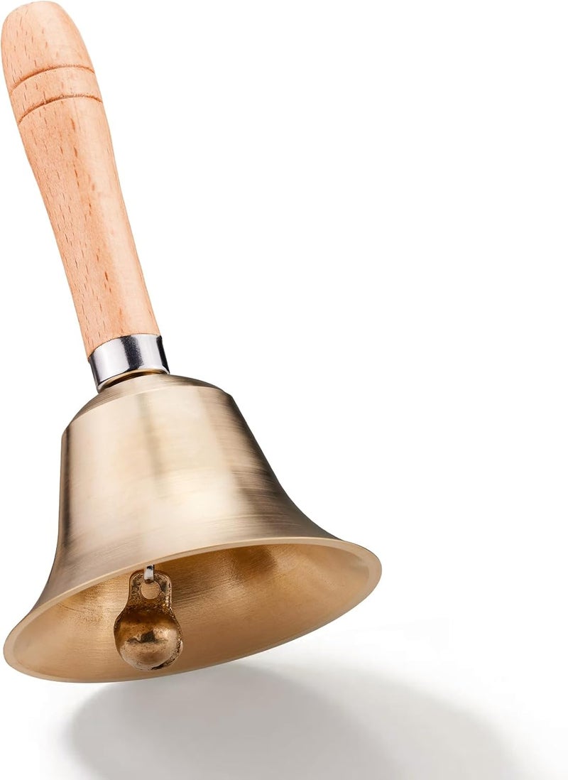 TIPTAP Loud Solid Brass Handbell, 3.15IN Hand Call Bell with Wooden Handle, Ringing Bells for Wedding, Animal Training,Dinner, Meditation, Musical Teaching, Service and More - Image 1